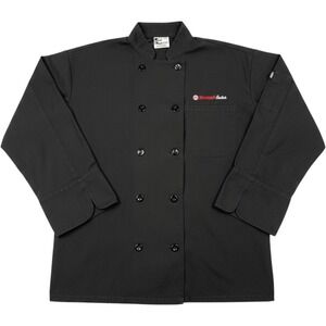 Uncommon‎ Threads Mens Chef Coat Large Black Polyester Professional Kitchen Work